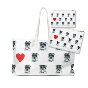 Weekender Tote Bag and 2 Zipper Pouches with Schnauzer Dog